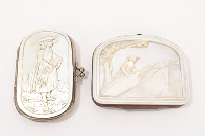 Lot 780 - Two 19th century French carved mother of pearl purses