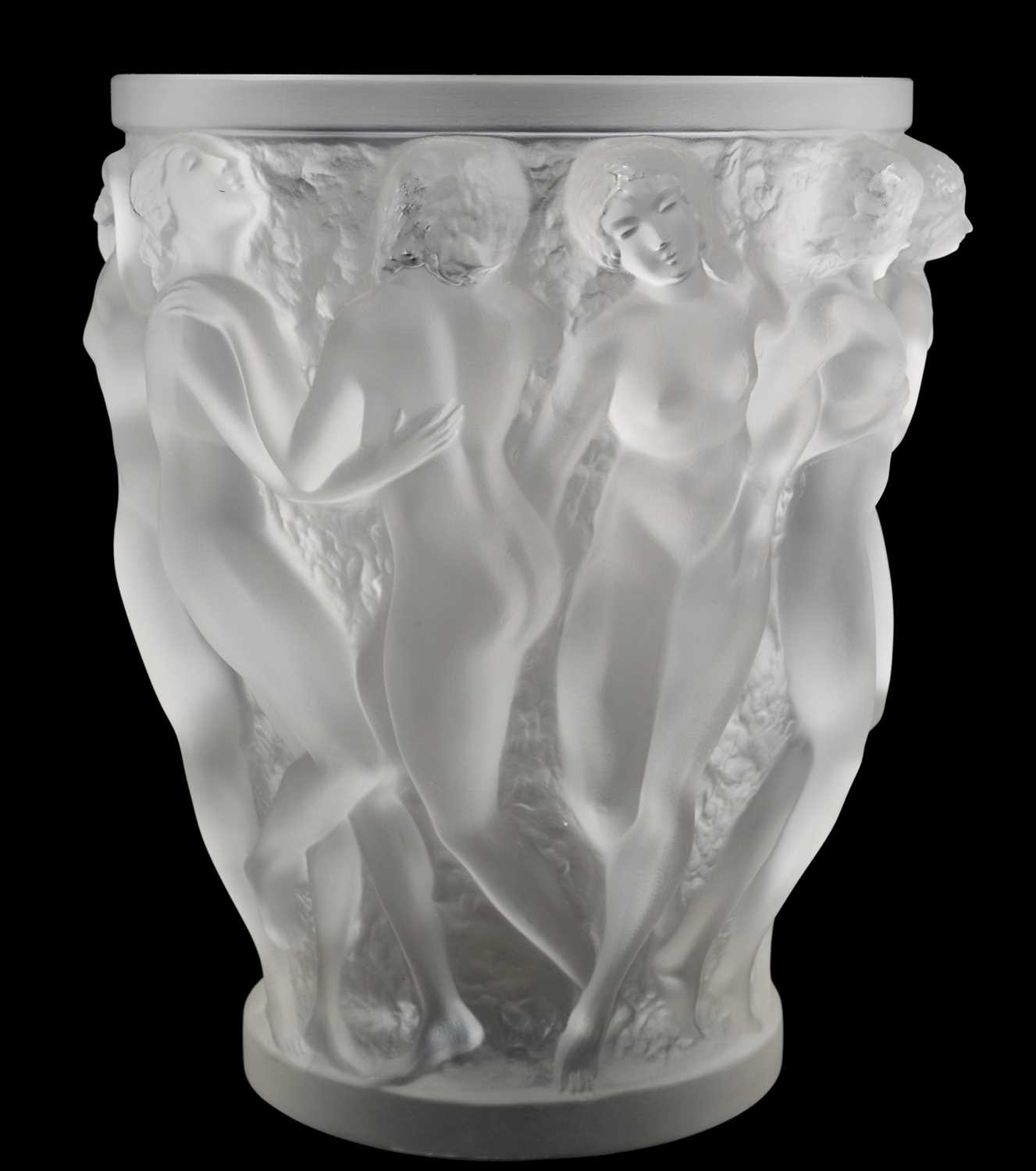 Lot 232 - Lalique Bacchantes vase, signed 'Lalique France' to base, 24.5cm high