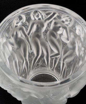 Lot 232 - Lalique Bacchantes vase, signed 'Lalique France' to base, 24.5cm high