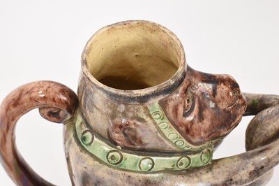 Lot 87 - Mafra type majolica monkey form teapot and cover