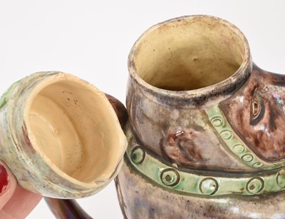 Lot 87 - Mafra type majolica monkey form teapot and cover