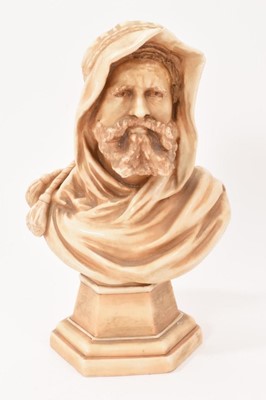 Lot 31 - Continental porcelain bust of a man in African costume, circa 1880