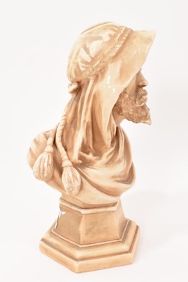 Lot 31 - Continental porcelain bust of a man in African costume, circa 1880