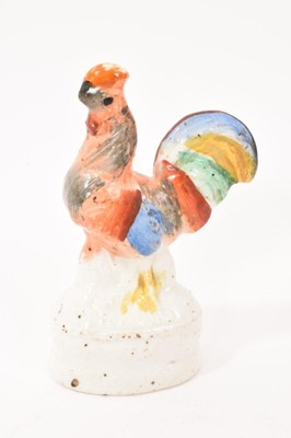 Lot 3 - Staffordshire pottery model of a cockerel, circa 1860