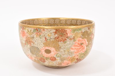 Lot 258 - Japanese Satsuma bowl, Meiji period, with millefiori decoration, 11cm diameter