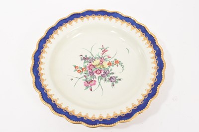 Lot 116 - Worcester flower painted plate, circa 1775