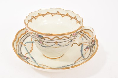 Lot 85 - Caughley ogee shaped large breakfast cup and saucer, circa 1790