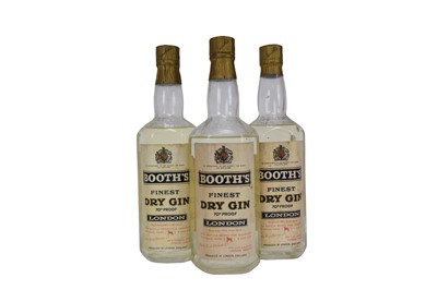 Lot 8 - Three bottles, Booth's Finest Dry Gin 1961, 1963 and 1964, 70%