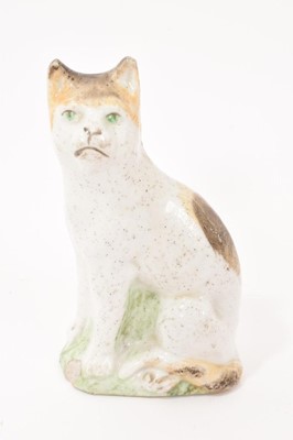 Lot 8 - Continental porcelain model of a seated cat