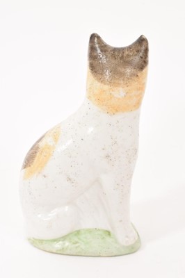 Lot 8 - Continental porcelain model of a seated cat