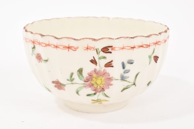 Lot 220 - Bristol fluted round bowl, painted with flowers, circa 1775