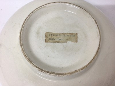 Lot 25 - Earthenware large round bowl, printed in blue with the vessel ‘Caroline’