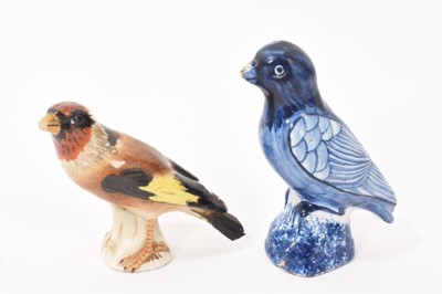 Lot 18 - Dutch Delft model of a bird, and a Continental porcelain bird