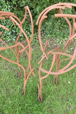 Lot 1285 - Andrew Kay (contemporary) three life size wrought iron sculptures of deer