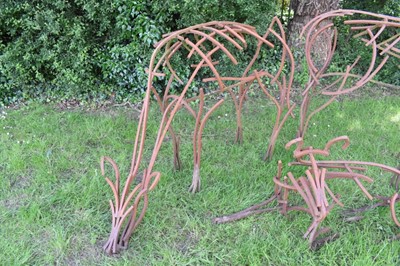 Lot 1285 - Andrew Kay (contemporary) three life size wrought iron sculptures of deer