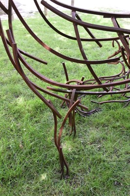 Lot 1285 - Andrew Kay (contemporary) three life size wrought iron sculptures of deer