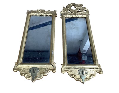 Lot 1181 - Pair of 18th century Continental gilt pier mirrors