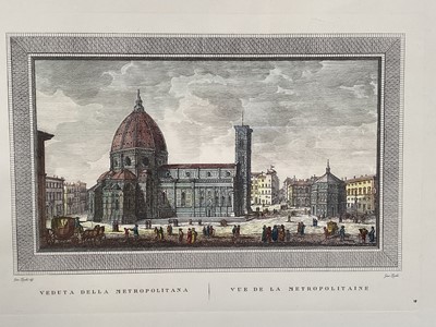 Lot 283 - Pair Italian engravings - Veduta Della Metropolitana and Giardino di Boboli, 22cm x 33cm, in glazed frames