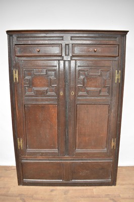 Lot 1266 - Late 17th century oak cupboard