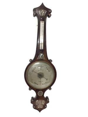 Lot 666 - Mid 19th century rosewood barometer