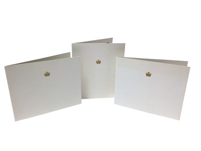 Lot 137 - H.M.Queen Elizabeth The Queen Mother, three signed Christmas cards for 1980, 1981 and 1982 each with gilt embossed crown to cover,  photograph of Her Majesty to the interior and signed in ink 'from...