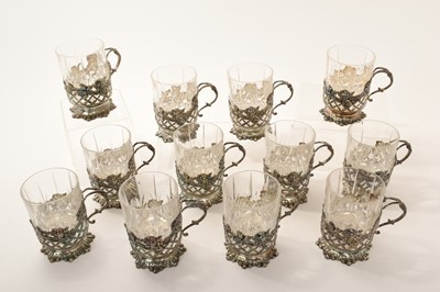 Lot 378 - Set of twelve contemporary American cut glass iced tea glasses