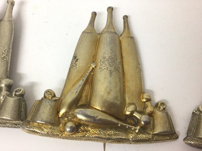 Lot 1630 - Fascinating collection of Victorian silver plated Indian Clubs trophies