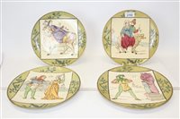 Lot 2160 - Set of four Minton Arts & Crafts 'signs of the...