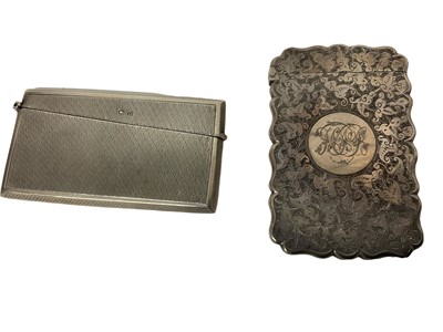 Lot 1637 - Victorian silver card case, by Nathaniel Mills