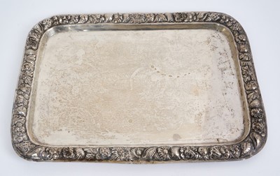 Lot 1642 - 18th century Continental silver rounded rectangular tray