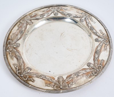 Lot 1645 - Italian silver dish, embossed in the neo-classical style