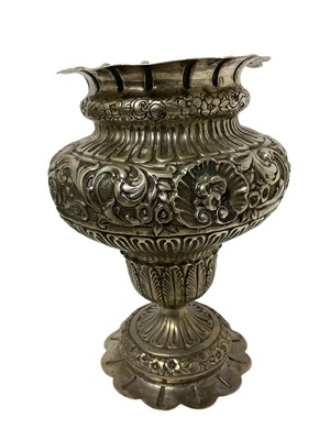 Lot 1649 - Continental silver repoussé vase