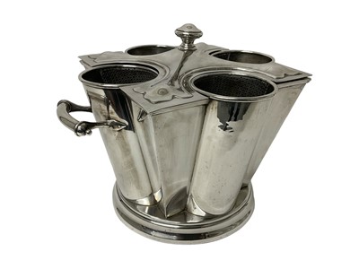 Lot 1651 - Modern silver plated wine cooler, of flared form