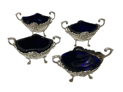 Lot 367 - Set of four Victorian silver boat shaped salts