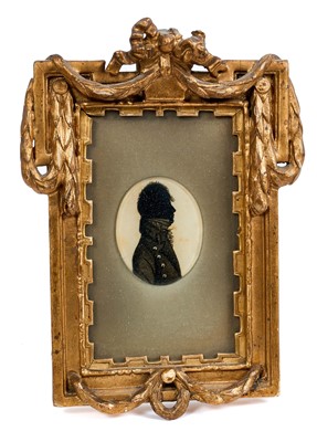 Lot 1662 - Early 19th century Continental portrait miniature, reverse painted on glass