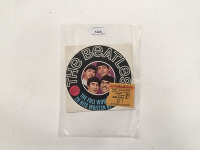 Lot 1424 - The Beatles ticket - Gaumont Theatre, Ipswich, 1964, together with a Beatles songbook; the concert was attended by the vendor, who remembers walking past several girls who had fainted in the foyer...