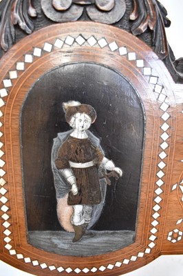 Lot 1318 - 19th century Neopolitan walnut and bone inlaid X-frame chair