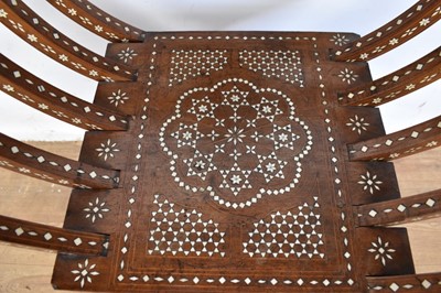 Lot 1318 - 19th century Neopolitan walnut and bone inlaid X-frame chair