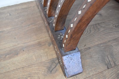 Lot 1318 - 19th century Neopolitan walnut and bone inlaid X-frame chair