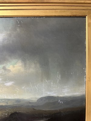 Lot 1063 - Hans Fredrik Gude (1825-1903) oil on canvas - Extensive Tyrolean Landscape, signed and dated 1853, 70cm x 96cm, in gilt frame