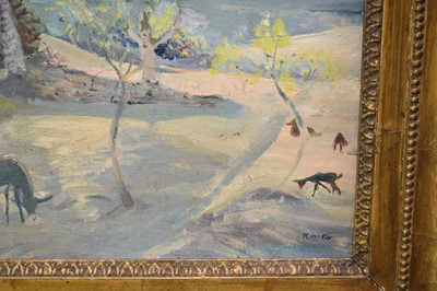 Lot 1059 - Attributed to Roger Fry (1866-1934) oil on board - Mediterranean Landscape, with signature 25.5cm x 30cm, in gilt frame Provenance: purchased in these Rooms by the vendor from the sale of the arti...