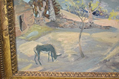 Lot 1059 - Attributed to Roger Fry (1866-1934) oil on board - Mediterranean Landscape, with signature 25.5cm x 30cm, in gilt frame Provenance: purchased in these Rooms by the vendor from the sale of the arti...