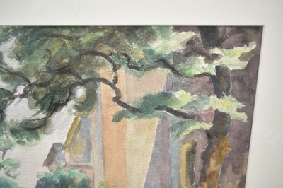 Lot 1060 - Attributed to Roger Fry (1866-1934) watercolour - Mediterranean Garden, 34cm x 39cm, in glazed frame Provenance: purchased in these Rooms by the vendor from the sale of the artists granddaughter