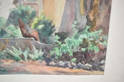 Lot 1060 - Attributed to Roger Fry (1866-1934) watercolour - Mediterranean Garden, 34cm x 39cm, in glazed frame Provenance: purchased in these Rooms by the vendor from the sale of the artists granddaughter
