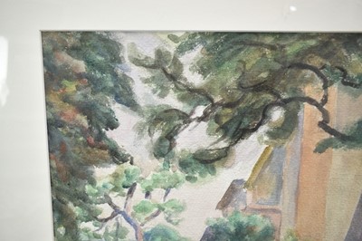 Lot 1060 - Attributed to Roger Fry (1866-1934) watercolour - Mediterranean Garden, 34cm x 39cm, in glazed frame Provenance: purchased in these Rooms by the vendor from the sale of the artists granddaughter