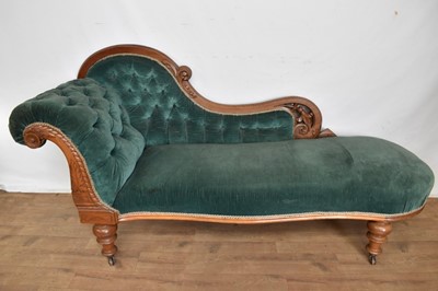 Lot 1136 - Victorian mahogany chaise longue