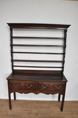 Lot 1269 - George III oak high dresser