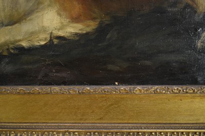 Lot 1079 - Florence Jay (act.1905-1920) oil on canvas - A Collie, signed, 51cm x 76cm, in gilt frame