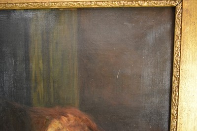Lot 1079 - Florence Jay (act.1905-1920) oil on canvas - A Collie, signed, 51cm x 76cm, in gilt frame