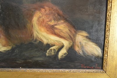 Lot 1079 - Florence Jay (act.1905-1920) oil on canvas - A Collie, signed, 51cm x 76cm, in gilt frame